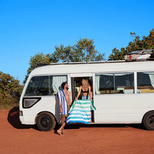 Cargar imagen en el visor de la galería, Toalla - Secado rápido - Azul y verde rayas