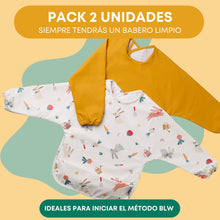 Cargar imagen en el visor de la galería, Babero con mangas pack 2 - Huerto