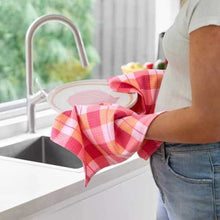 Cargar imagen en el visor de la galería, Cocina - Paño cuadros coral