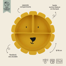 Cargar imagen en el visor de la galería, Alimentacion - Plato compartimentado silicona - Lion