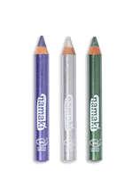 Cargar imagen en el visor de la galería, Lápices de maquillaje con purpurina Jumbo - Morado-Plateado-Verde
