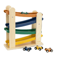 Cargar imagen en el visor de la galería, Pista de carreras de madera con 4 coches - 18m
