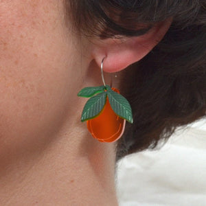 Pendientes - Membrillo naranja verde