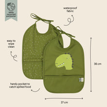 Cargar imagen en el visor de la galería, Alimentacion - Babero impermeable 2 pack - Dino
