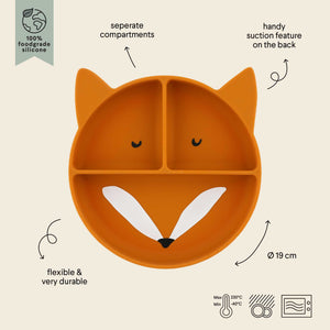 Alimentacion - Plato compartimentado silicona - Fox