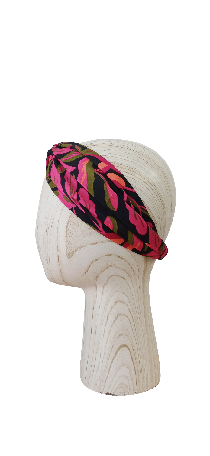 Turbante - Flores fucsia