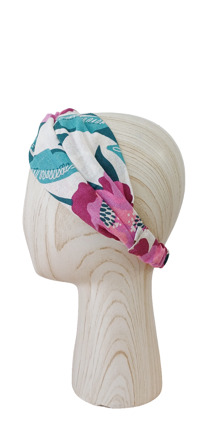 Turbante - Flores lino