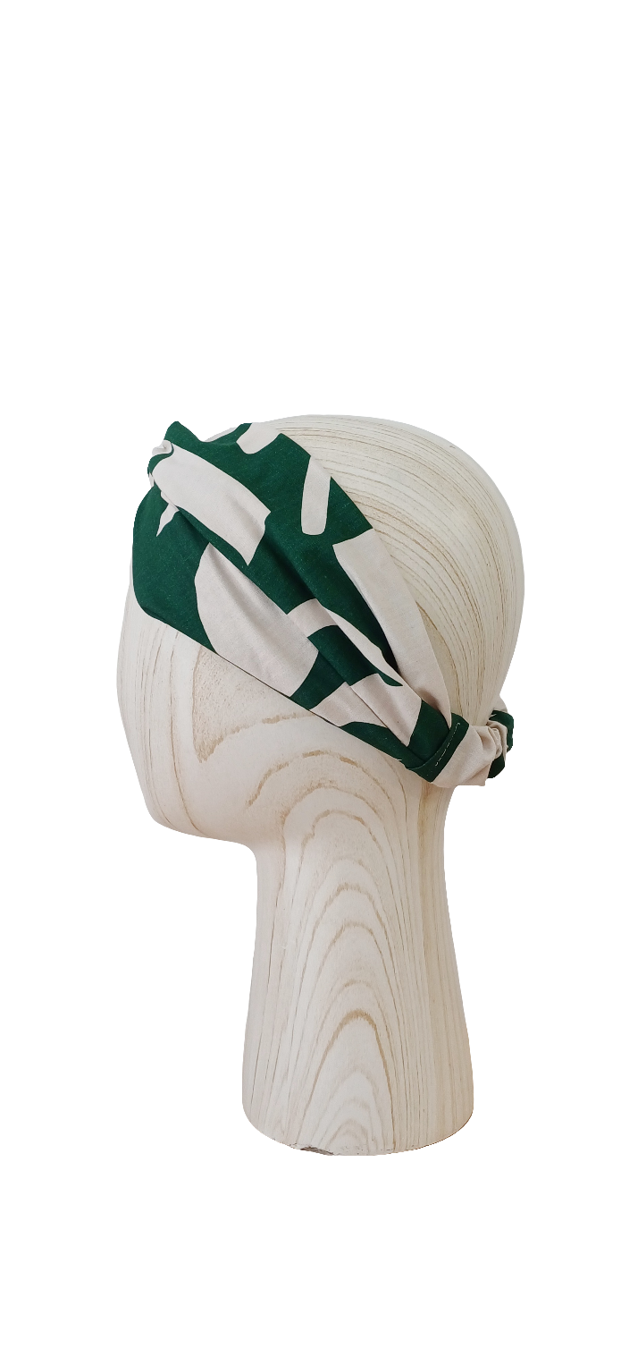 Turbante - Verde y beige