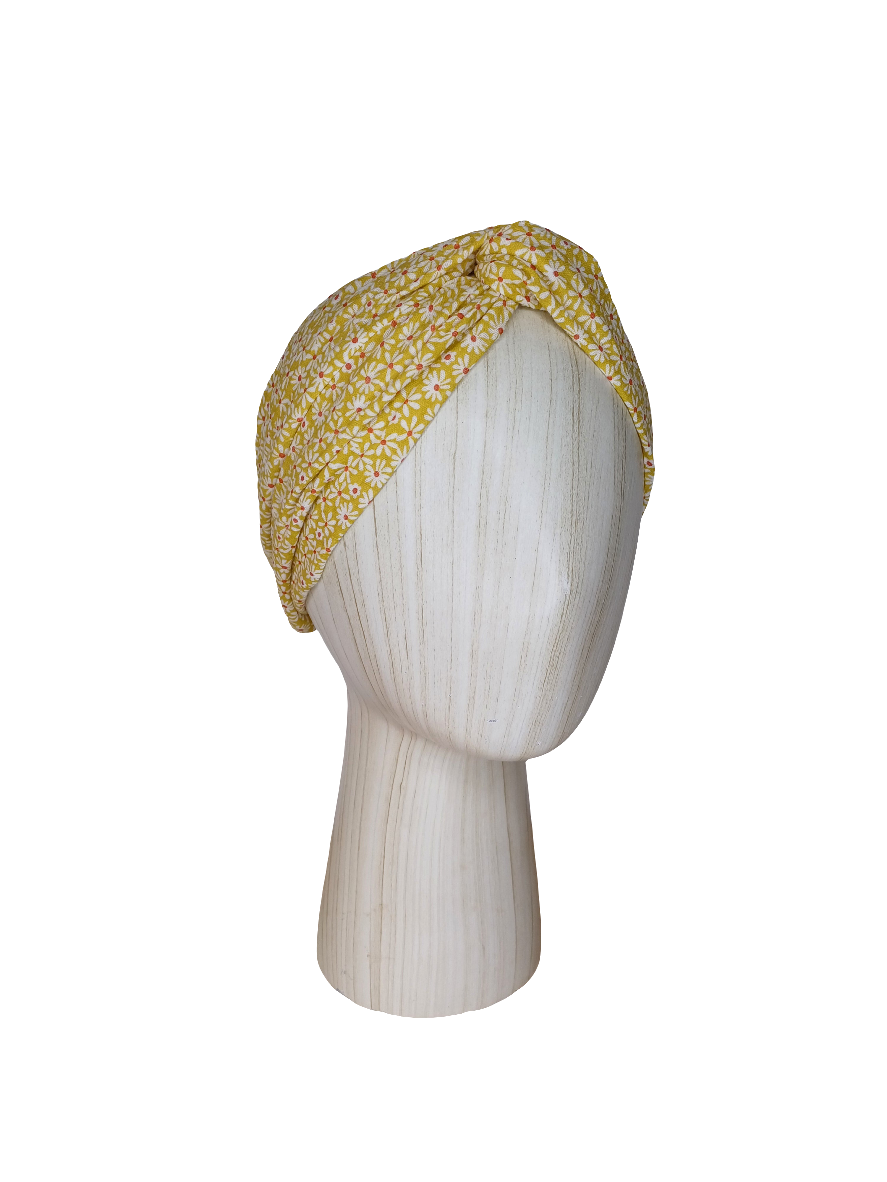 Turbante - Mostaza flores