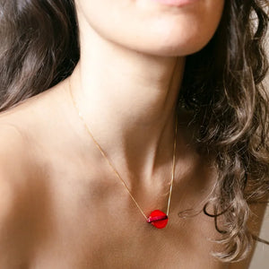 Mr Laspiur - Collar ABRAZO rojo y granate